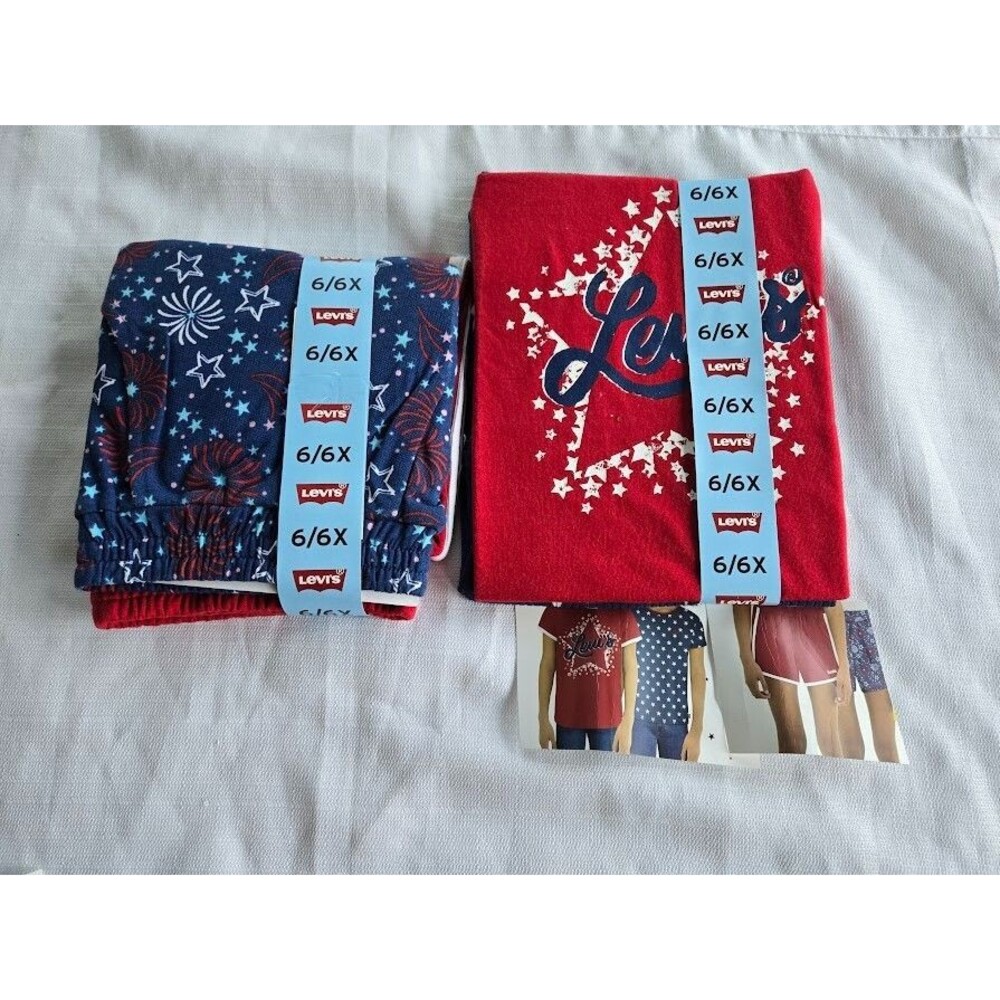Levis 4th of July Outfits - 4 PIECES - USA Americana - Girls size 6/6X - NEW